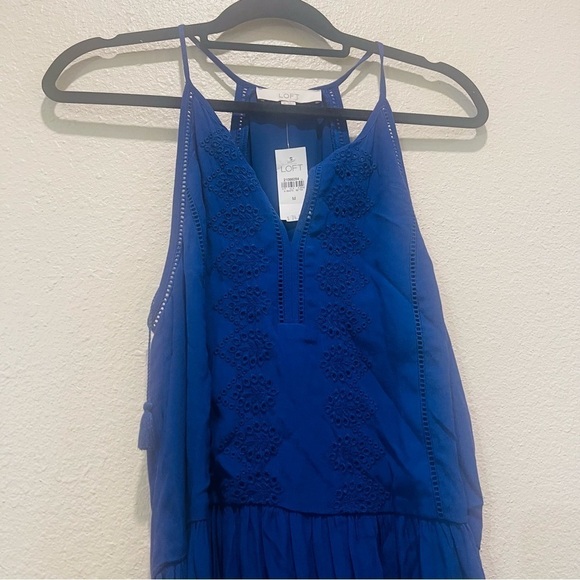 Ann Taylor Loft Blue Eyelet Dress M NWT - Picture 4 of 7